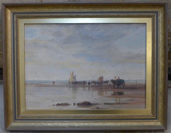 Arthur Henry Enock, oil, Meeting the mussel boats, Great Yarmouth(-0